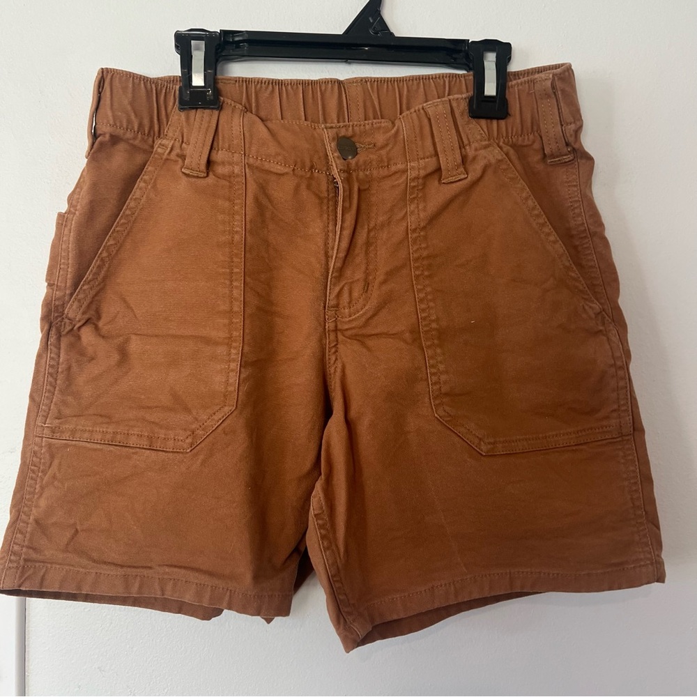 Carhartt Brown Rugged Flex Shorts Women's 0 Regular Relaxed Workwear Work Casual